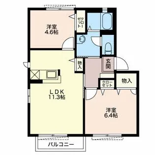 メディオA【2階】の間取り