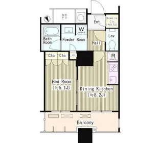 ザ・パークハウス西新宿タワー60【10階】の間取り