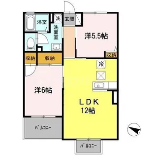 メゾンアサヒ【1階】の間取り