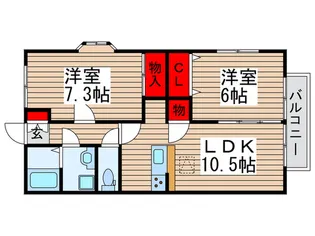 プロムナ-ド4番館【1階】の間取り