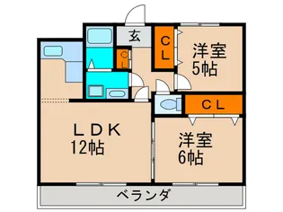 ルグラン服部【4階】の間取り
