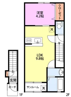グランセリス青山B【2階】の間取り