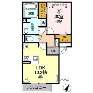 リーフハイツ【1階】の間取り