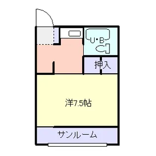 チューリップハイツ【1階】の間取り