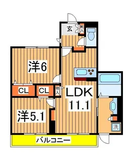 WEST COURT 楓【1階】の間取り