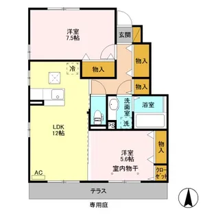 エルミタージュ B【1階】の間取り