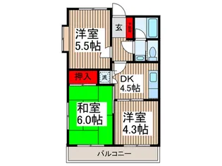 岸町ガーデンハイツ【2階】の間取り