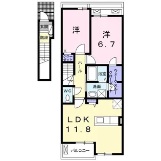 コリネッタ B【2階】の間取り