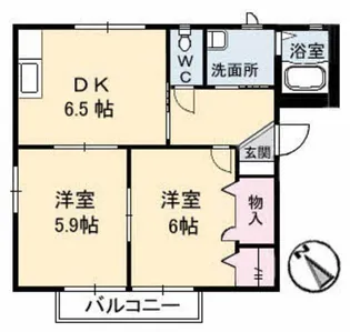 ハイツミク【1階】の間取り