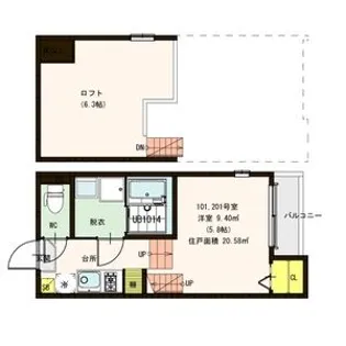 ハーモニーテラス若林II【1階】の間取り