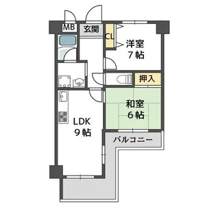 グリーンたちばな【6階】の間取り