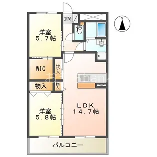 Green Hill 小城【2階】の間取り