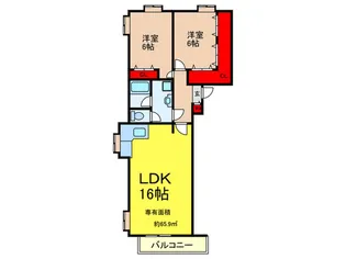 サウスロードI【3階】の間取り
