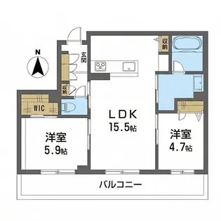 オースピシャス大安寺【3階】の間取り