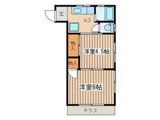 コ-ポはつき【1階】の間取り