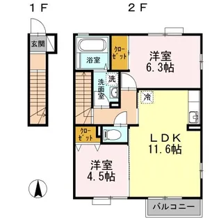 フィオーレ I【2階】の間取り