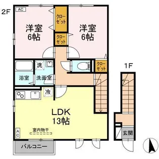 グランディフローラ【1階】の間取り