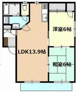 リリアン庚午A棟【2階】の間取り