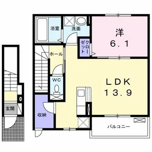 アリビオ永新A【2階】の間取り