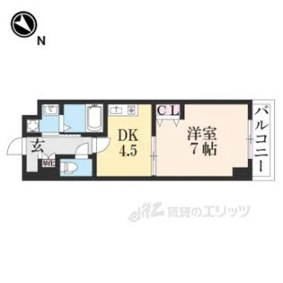 エス・キュート京都下鴨東【4階】の間取り