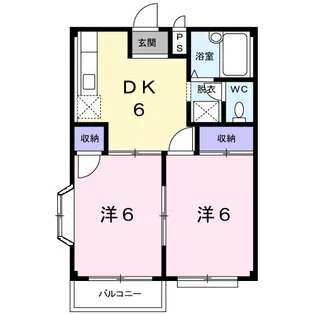 ハイツ惣野代A【2階】の間取り