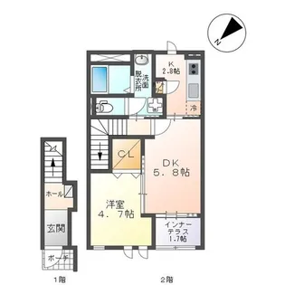 エスペランス【2階】の間取り