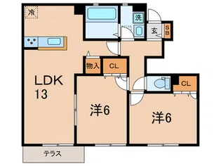 Belle Lead 魚住【1階】の間取り