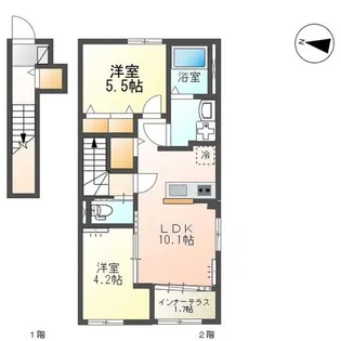 シャインヒルズK&K【2階】の間取り