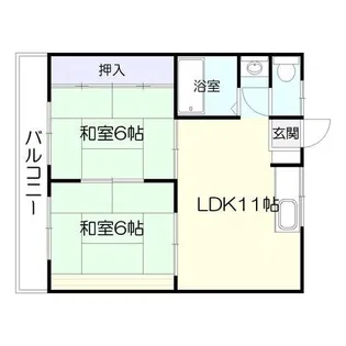 玉里梶原ハイツ【2階】の間取り