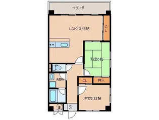 リベルティキタガワ【3階】の間取り