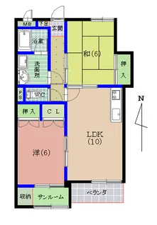 パールハイツ吉川【1階】の間取り