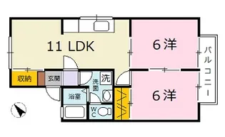 広島県広島市安佐北区三入1【アパート】の間取り