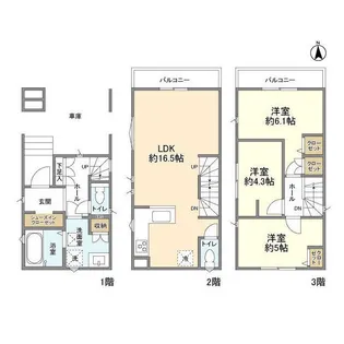 埼玉県川口市南鳩ヶ谷6【一戸建】の間取り