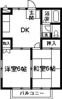ハイツルナ【1階】の間取り
