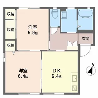 フレッシュタウン船木B【1階】の間取り