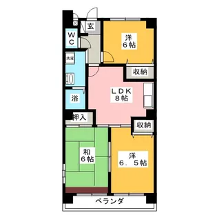 シャレードマンション【6階】の間取り