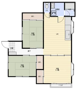 東部台アパート【2階】の間取り
