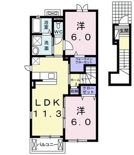 アイビーコートB【2階】の間取り
