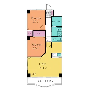 レイクヒル真伝【2階】の間取り