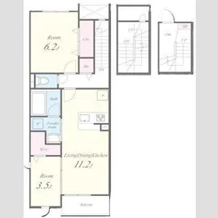 京都府宇治市木幡大瀬戸【アパート】の間取り
