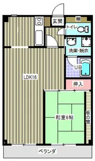 1LDKの間取り画像