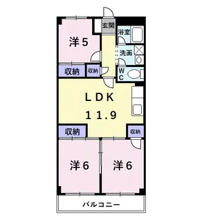 レジデンス二反田【3階】の間取り