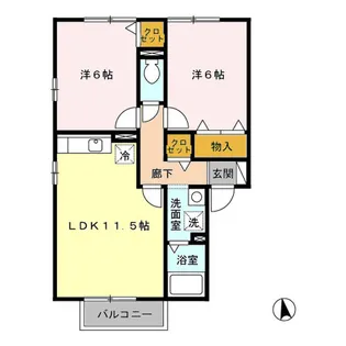 シャトーエレガン【2階】の間取り