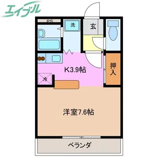 アルバローザA棟【2階】の間取り