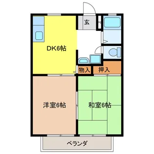 サンシティ水谷A【1階】の間取り