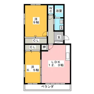 ミノワージュ B【2階】の間取り
