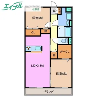 ボヌール【2階】の間取り