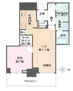 グランドメゾン新梅田タワー THE CLUB RESIDEN【19階】の間取り