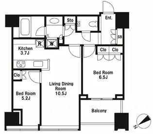シティタワー麻布十番【26階】の間取り