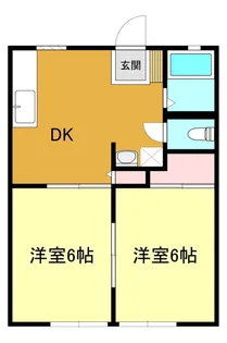 ハイツウエスト A【1階】の間取り